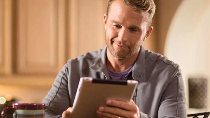 Patient using the portal on tablet