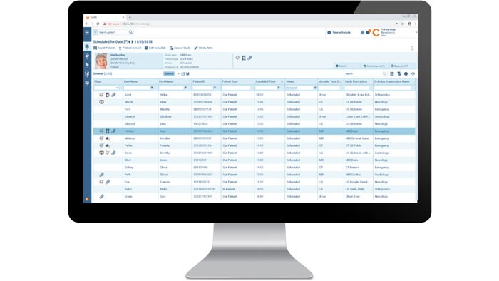 Workflow information interface screen in a monitor