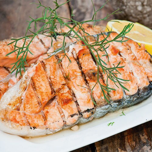 grilled salmon steaks