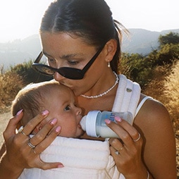 Mom with baby glasses