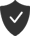Checkmark on black shield