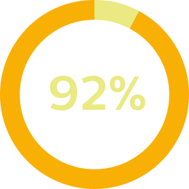 Large donut chart 92%