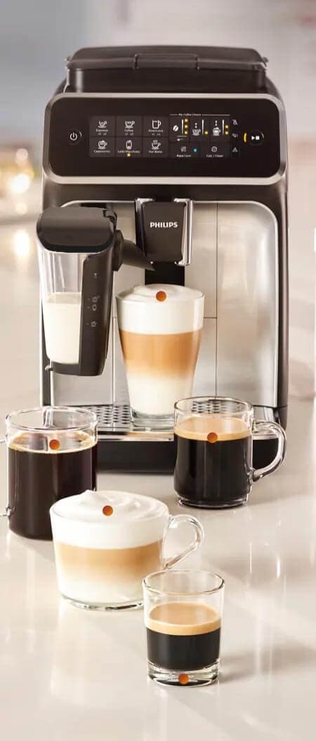 Philips Série 3200 Machine Expresso - Café à Grain - Mousseur à Lait  Classique, 4 Spécialités de Café, Écran Tactile Intuitif, Noir Brillant  (EP3221/40) : : Cuisine et Maison
